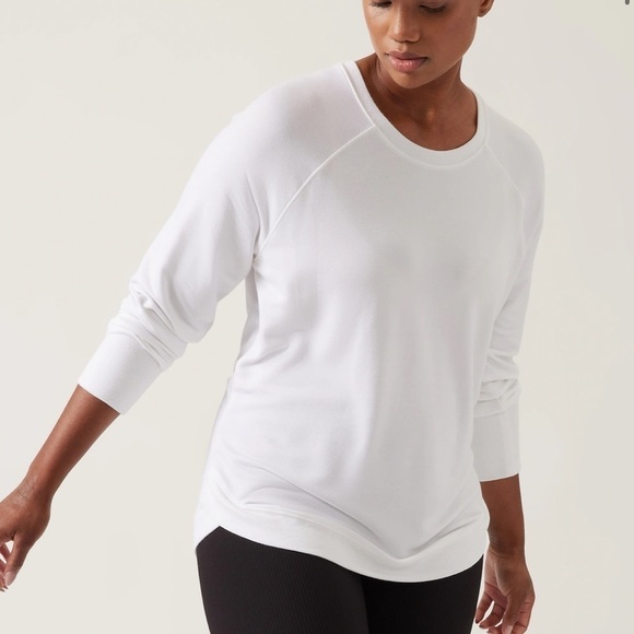 (NWT) ATHLETA Mindset Sweatshirt in Bright White, Small - Picture 4 of 12